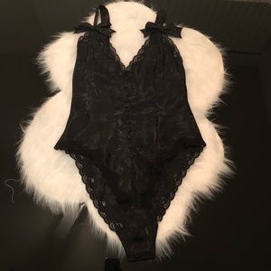 Victoria’s Secret black lace sexy bodysuit size m